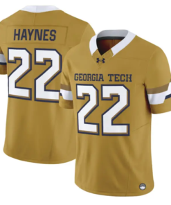 Justice Haynes Jersey #22 Georgia Tech Yellow Jackets 2026 Limited Stitched by My Store NCAA Football Jerseys
