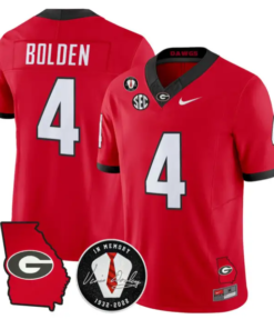 KJ Bolden Jersey #4 Georgia Bulldogs 2026 Vince Dooley Patch Stitched by My Store NCAA Football Jerseys