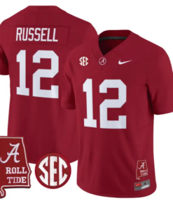 Keelon Russell Jersey #12 Alabama Crimson 2026 SEC Patch Stitched 9 Keelon Russell Jersey #12 Alabama Crimson 2026 SEC Patch Stitched by My Store NCAA Football Jerseys