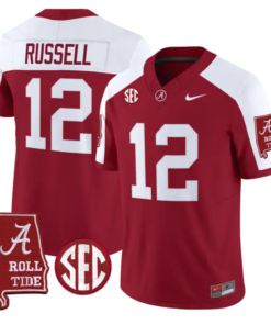 Keelon Russell Jersey #12 Alabama Crimson 2026 SEC Patch Stitched 8 Keelon Russell Jersey #12 Alabama Crimson 2026 SEC Patch Stitched by My Store NCAA Football Jerseys