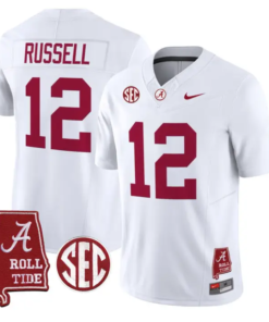 Keelon Russell Jersey #12 Alabama Crimson 2026 SEC Patch Stitched 10 Keelon Russell Jersey #12 Alabama Crimson 2026 SEC Patch Stitched by My Store NCAA Football Jerseys