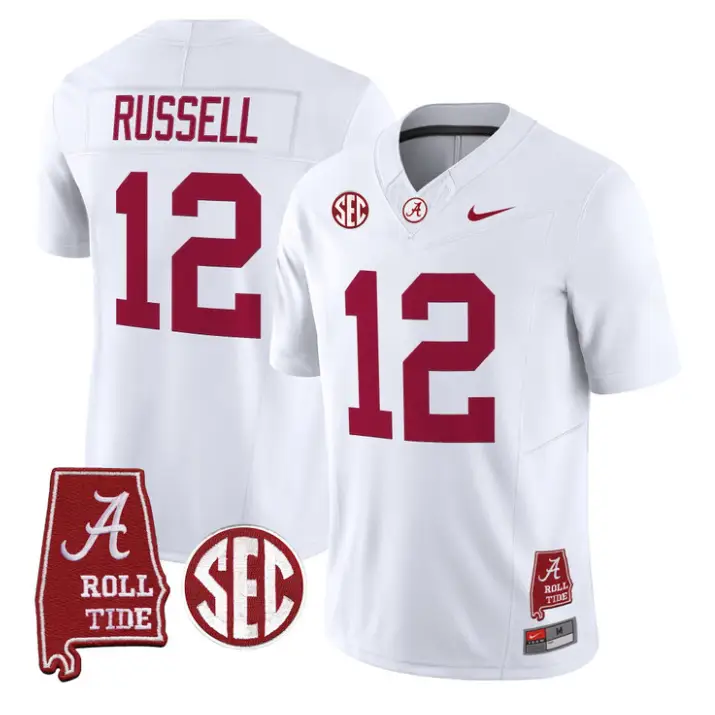 Keelon Russell Jersey #12 Alabama Crimson 2026 SEC Patch Stitched 5 Keelon Russell Jersey #12 Alabama Crimson 2026 SEC Patch Stitched by My Store NCAA Football Jerseys