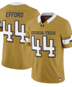 Kyle Efford Jersey #44 Georgia Tech Yellow Jackets 2026 Limited Stitched by My Store NCAA Football Jerseys