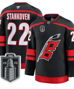 Logan Stankoven Jersey #22 Carolina Hurricanes 2026 Stanley Cup Stitched by Hockey David
