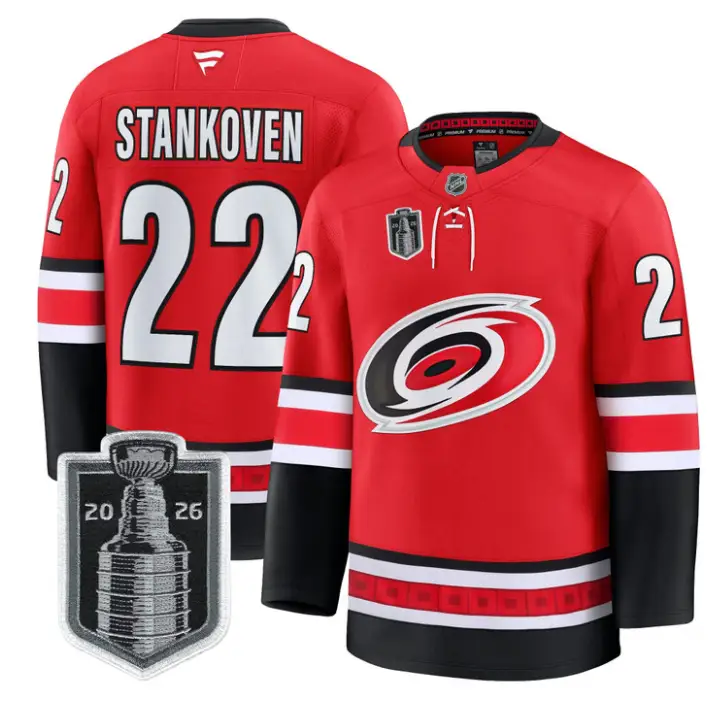 Logan Stankoven Jersey #22 Carolina Hurricanes 2026 Stanley Cup Stitched by Hockey David