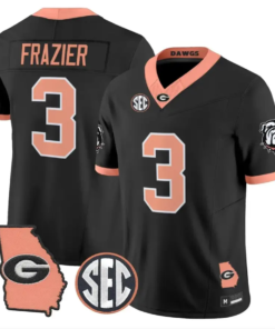 Nate Frazier Jersey #3 Georgia Bulldogs 2026 The Big Peach Stitched by My Store NCAA Football Jerseys