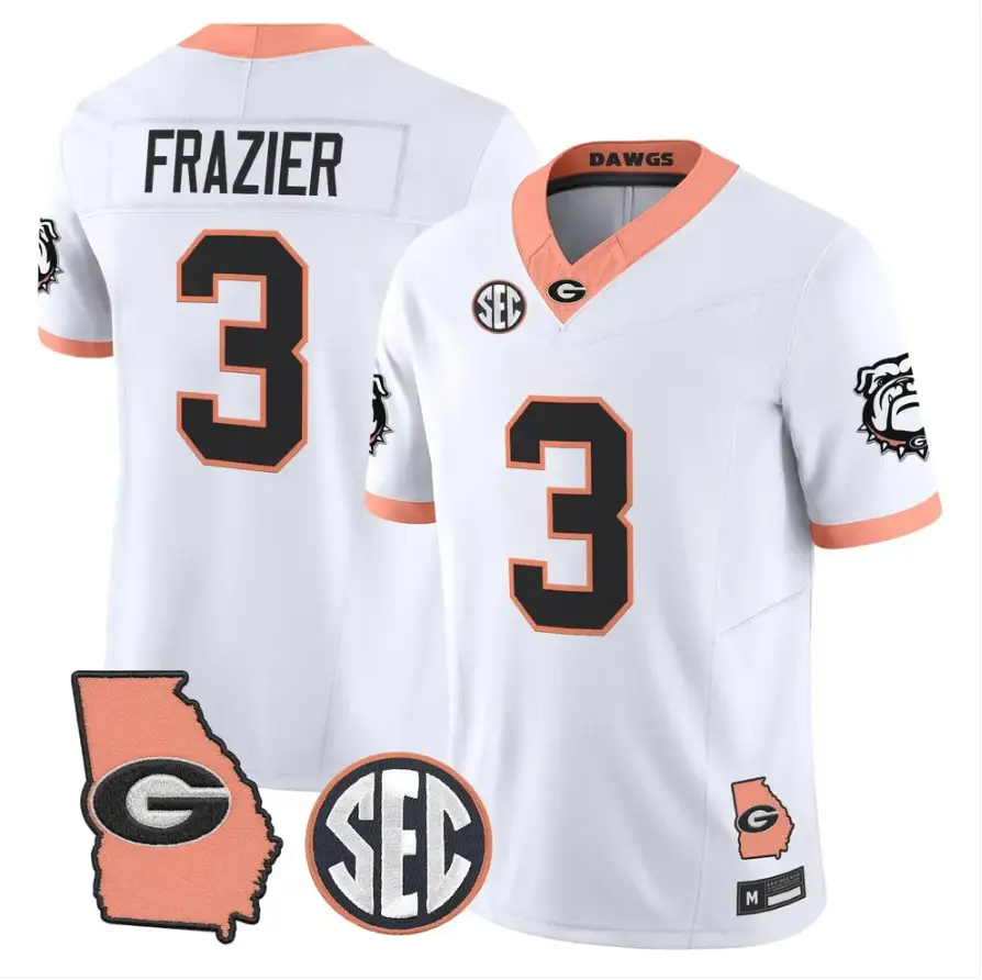 Nate Frazier Jersey #3 Georgia Bulldogs 2026 The Big Peach Stitched by My Store NCAA Football Jerseys