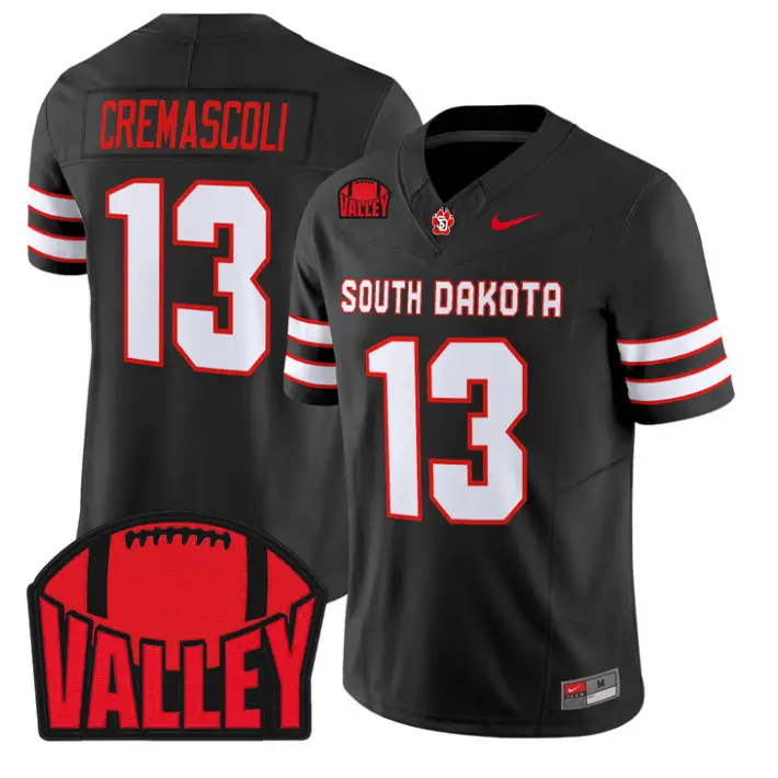 Nevan Cremascoli Jersey #13 South Dakota 2026 Vapor Limited Stitched by My Store NCAA Football Jerseys