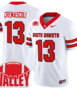 Nevan Cremascoli Jersey #13 South Dakota 2026 Vapor Limited Stitched by My Store NCAA Football Jerseys