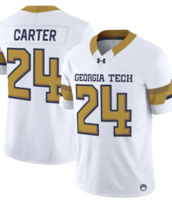Noah Carter Jersey #24 Georgia Tech Yellow Jackets 2026 Limited Stitched by My Store NCAA Football Jerseys