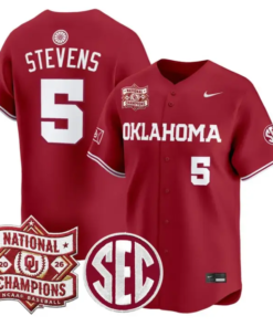 Nolan Stevens Jersey #5 Oklahoma 2026 National Champions Patch Stitched by My Store