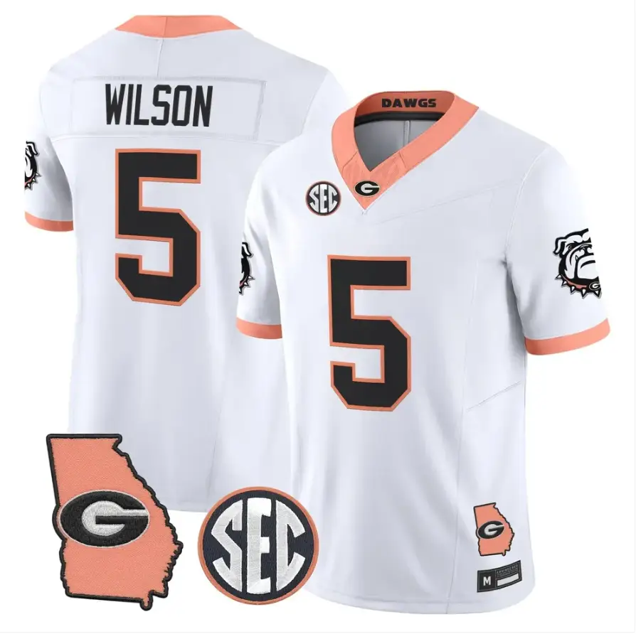 Raylen Wilson Jersey #5 Georgia Bulldogs 2026 The Big Peach Stitched by My Store NCAA Football Jerseys