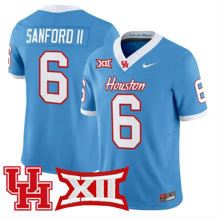 Re'Shaun Sanford II Jersey #6 Houston Cougars 2026 Limited Stitched 3 Re'Shaun Sanford II Jersey #6 Houston Cougars 2026 Limited Stitched by My Store NCAA Football Jerseys