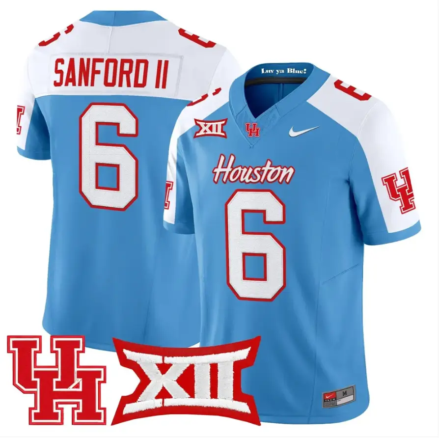 Re'Shaun Sanford II Jersey #6 Houston Cougars 2026 Limited Stitched 2 Re'Shaun Sanford II Jersey #6 Houston Cougars 2026 Limited Stitched by My Store NCAA Football Jerseys