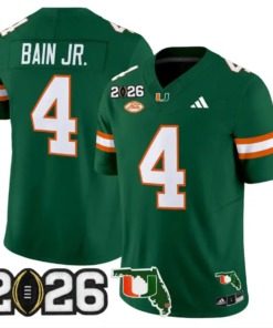 Rueben Bain Jr Jersey #4 Miami Hurricanes 2026 CFP Final Stitched by My Store NCAA Football Jerseys