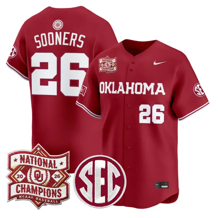 Sooners Jersey #26 Oklahoma 2026 National Champions Patch Stitched 1 Sooners Jersey #26 Oklahoma 2026 National Champions Patch Stitched by My Store