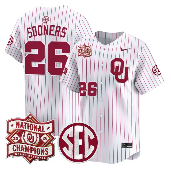 Sooners Jersey #26 Oklahoma 2026 National Champions Patch Stitched 4 Sooners Jersey #26 Oklahoma 2026 National Champions Patch Stitched by My Store