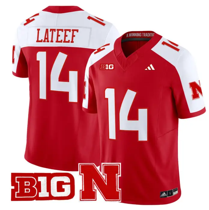 TJ Lateef Jersey #14 Nebraska Cornhuskers 2026 Vapor Stitched 3 TJ Lateef Jersey #14 Nebraska Cornhuskers 2026 Vapor Stitched by My Store NCAA Football Jerseys