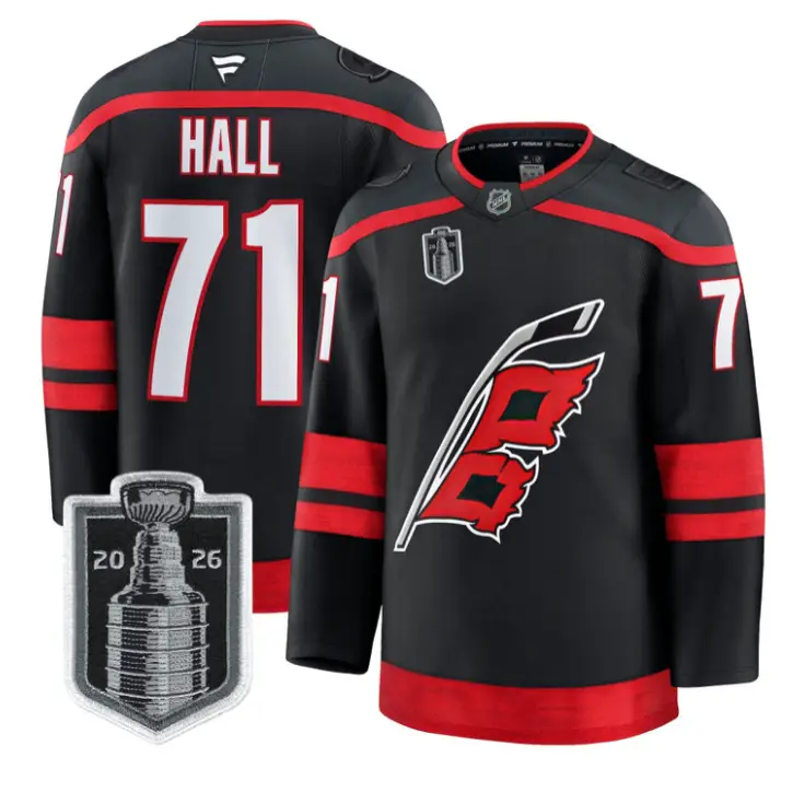 Taylor Hall Jersey #71 Carolina Hurricanes 2026 Stanley Cup Stitched 1 Taylor Hall Jersey #71 Carolina Hurricanes 2026 Stanley Cup Stitched by Hockey David