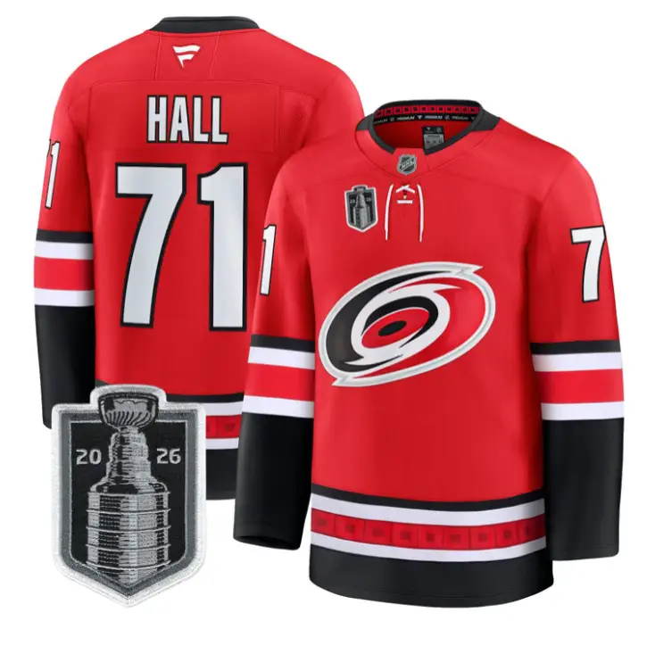Taylor Hall Jersey #71 Carolina Hurricanes 2026 Stanley Cup Stitched 2 Taylor Hall Jersey #71 Carolina Hurricanes 2026 Stanley Cup Stitched by Hockey David