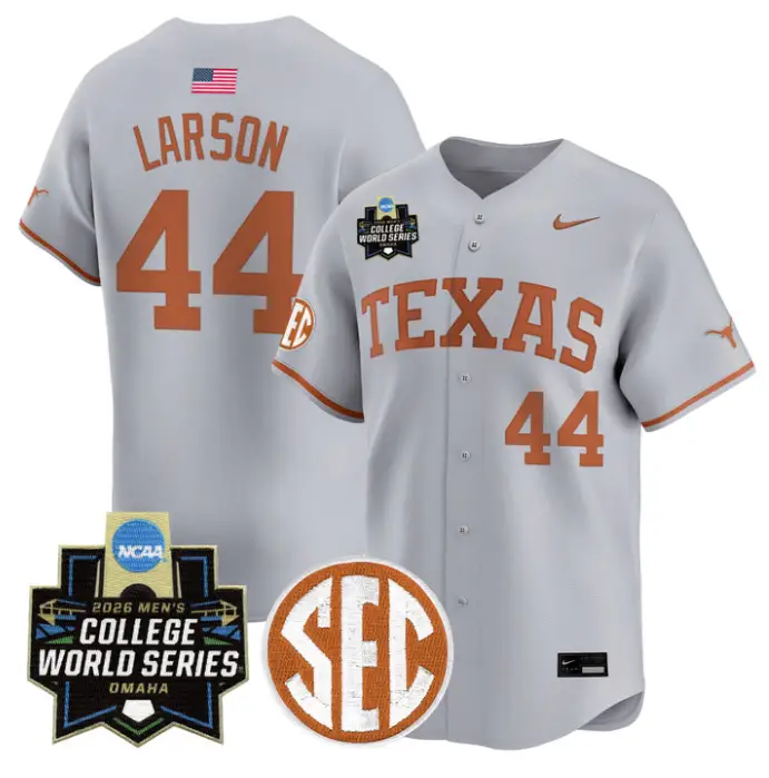 Texas Orange Jersey #44 Texas Longhorns 2026 World Series Stitched 1 Texas Orange Jersey #44 Texas Longhorns 2026 World Series Stitched by My Store