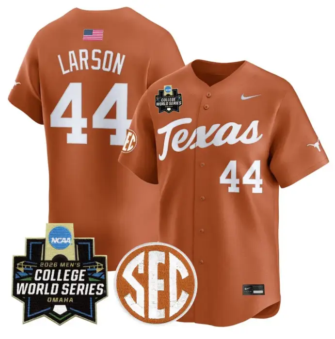 Texas Orange Jersey #44 Texas Longhorns 2026 World Series Stitched 2 Texas Orange Jersey #44 Texas Longhorns 2026 World Series Stitched by My Store