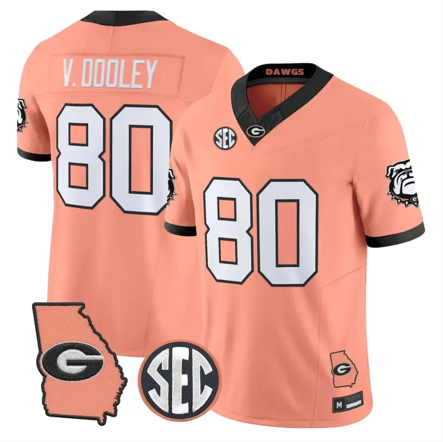 Vince Dooley Jersey #80 Georgia Bulldogs 2026 The Big Peach Stitched by My Store NCAA Football Jerseys