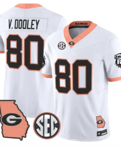 Vince Dooley Jersey #80 Georgia Bulldogs 2026 The Big Peach Stitched by My Store NCAA Football Jerseys