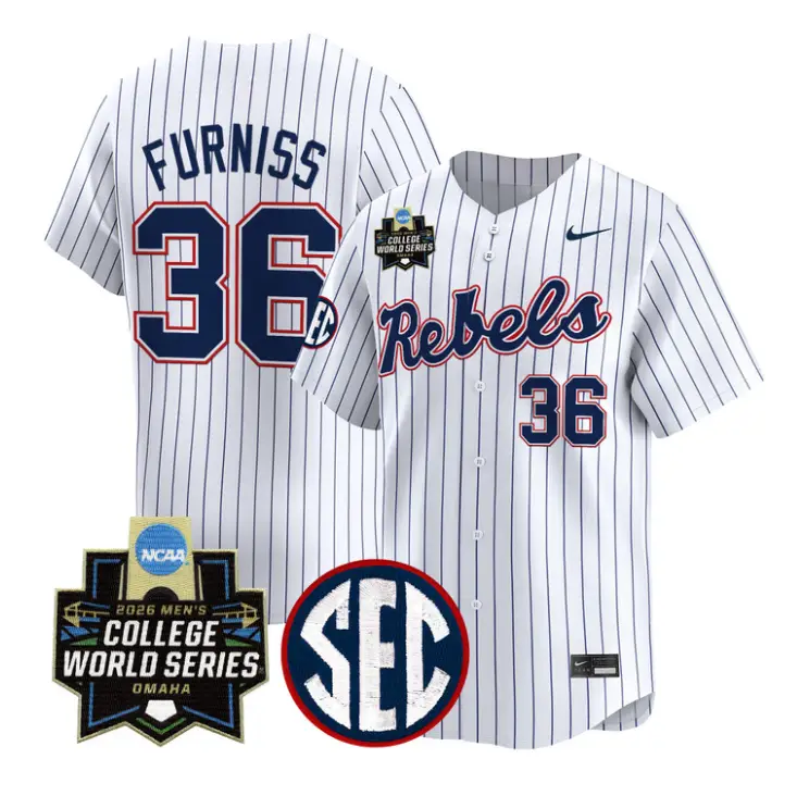 Will Furniss Jersey #36 Ole Miss 2026 World Series Vapor Stitched by My Store