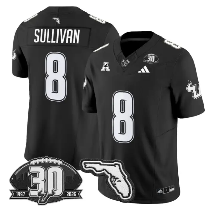 Wyatt Sullivan Jersey #8 South Florida Bulls 30th Patch Limited Stitched 2 Wyatt Sullivan Jersey #8 South Florida Bulls 30th Patch Limited Stitched by My Store NCAA Football Jerseys
