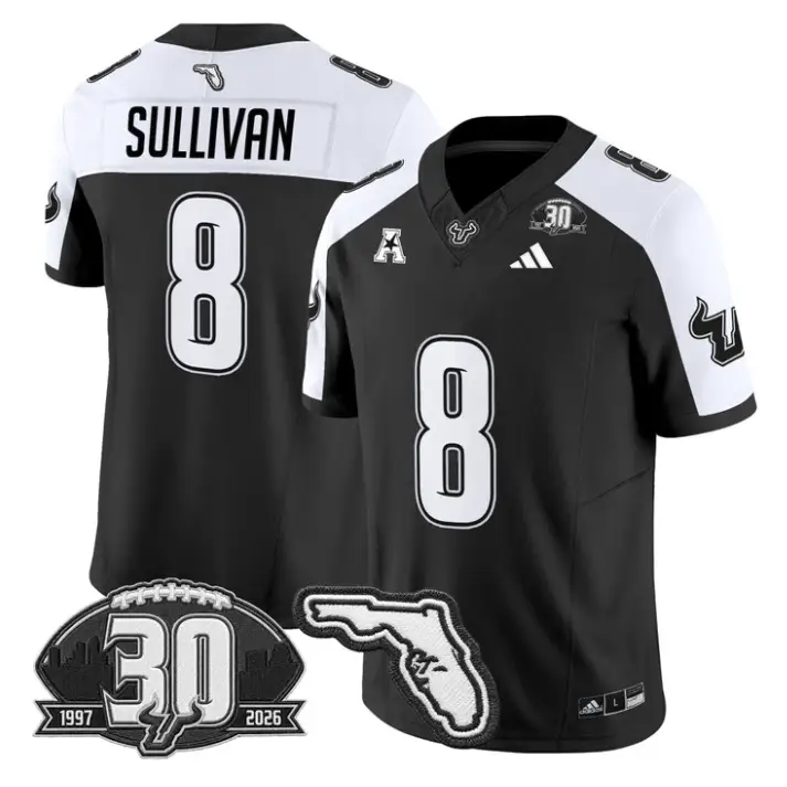 Wyatt Sullivan Jersey #8 South Florida Bulls 30th Patch Limited Stitched 1 Wyatt Sullivan Jersey #8 South Florida Bulls 30th Patch Limited Stitched by My Store NCAA Football Jerseys