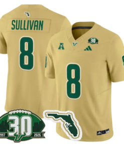 Wyatt Sullivan Jersey #8 South Florida Bulls 30th Patch Limited Stitched 8 Wyatt Sullivan Jersey #8 South Florida Bulls 30th Patch Limited Stitched by My Store NCAA Football Jerseys