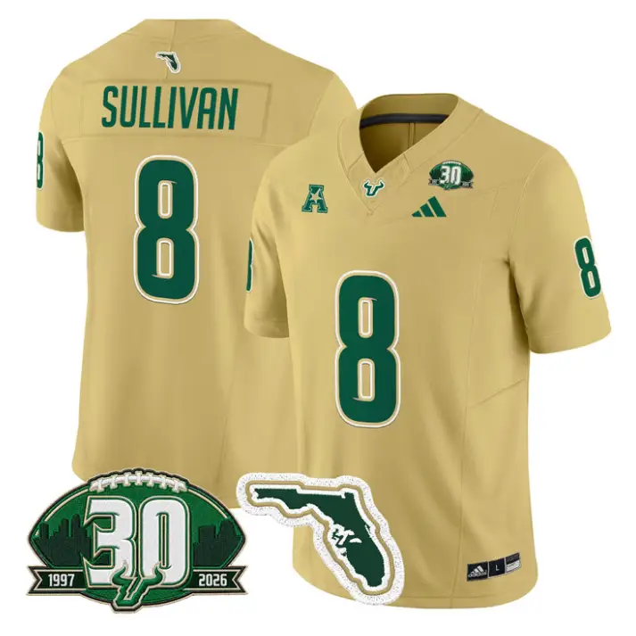 Wyatt Sullivan Jersey #8 South Florida Bulls 30th Patch Limited Stitched 3 Wyatt Sullivan Jersey #8 South Florida Bulls 30th Patch Limited Stitched by My Store NCAA Football Jerseys
