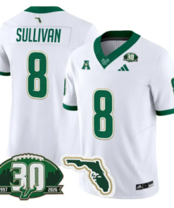 Wyatt Sullivan Jersey #8 South Florida Bulls 30th Patch Limited Stitched 10 Wyatt Sullivan Jersey #8 South Florida Bulls 30th Patch Limited Stitched by My Store NCAA Football Jerseys