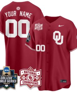 Oklahoma Sooners 2026 NCAA Baseball College World Series Champions Vapor Custom Jersey - Stitched by Oklahoma Sooners