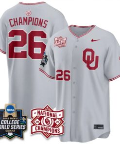 Oklahoma Sooners 2026 NCAA Baseball College World Series Champions Vapor Jersey - Stitched by Oklahoma Sooners