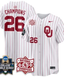 Oklahoma Sooners 2026 NCAA Baseball College World Series Champions Vapor Jersey - Stitched by Oklahoma Sooners