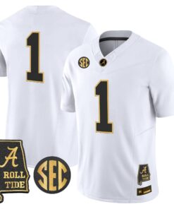 Alabama Crimson Tide 2026 Gold Vapor Limited Jersey - Alabama Map - Stitched 71 BAMA 2026 Gold Vapor Limited Jersey - Alabama Map - Stitched by Alabama Crimson Tide