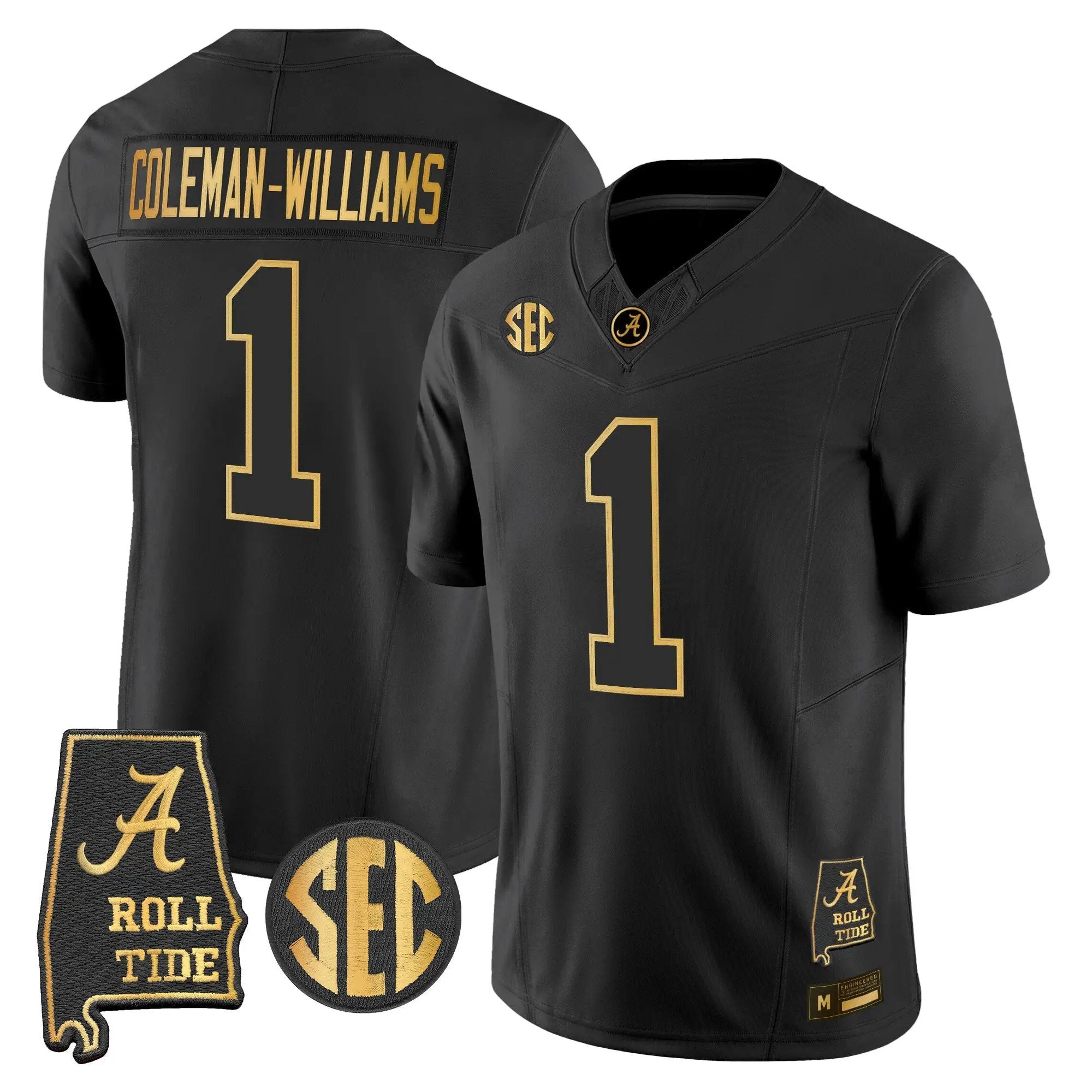 Alabama Crimson Tide 2026 Gold Vapor Limited Jersey - Alabama Map - Stitched 3 BAMA 2026 Gold Vapor Limited Jersey - Alabama Map - Stitched by Alabama Crimson Tide