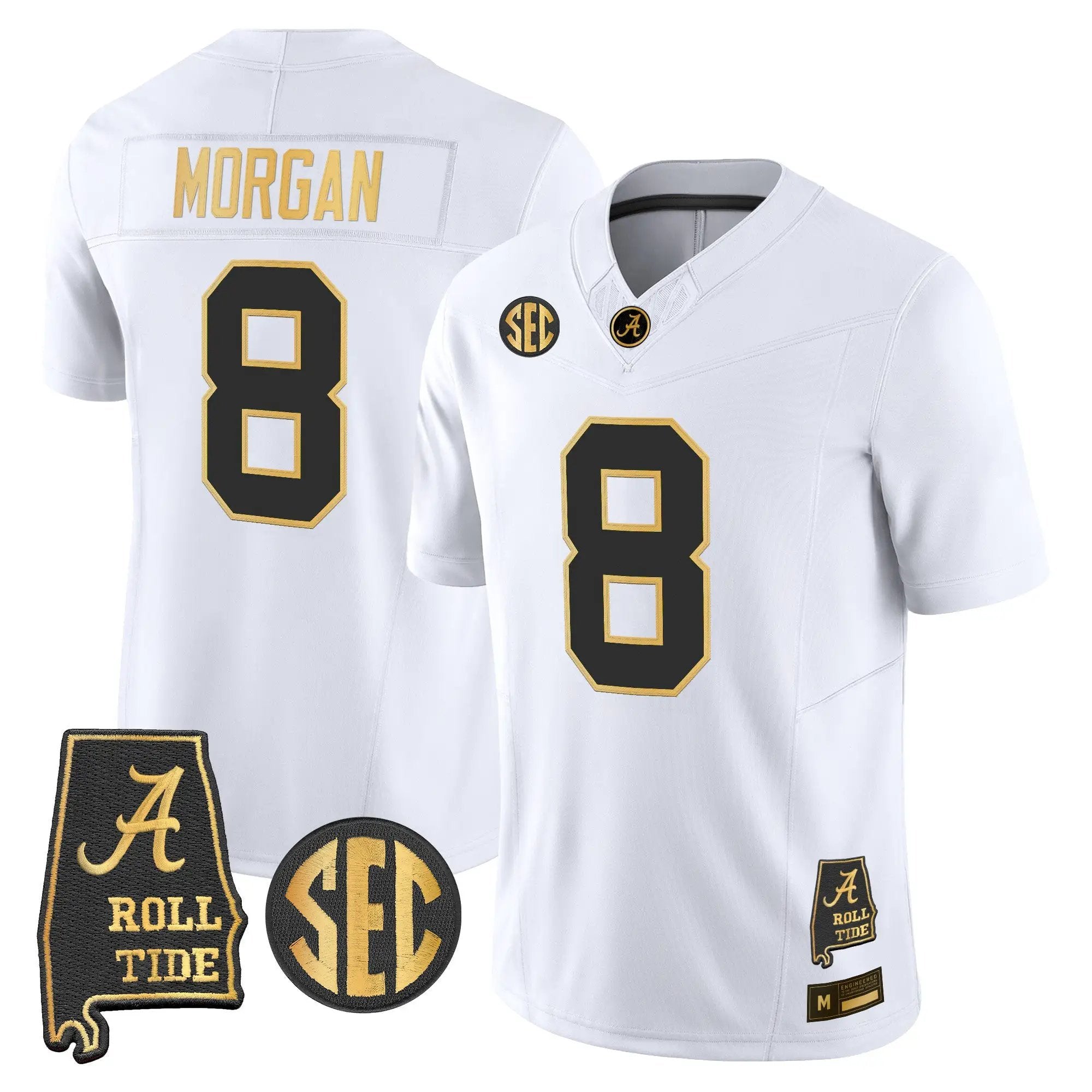 Alabama Crimson Tide 2026 Gold Vapor Limited Jersey - Alabama Map - Stitched 20 BAMA 2026 Gold Vapor Limited Jersey - Alabama Map - Stitched by Alabama Crimson Tide