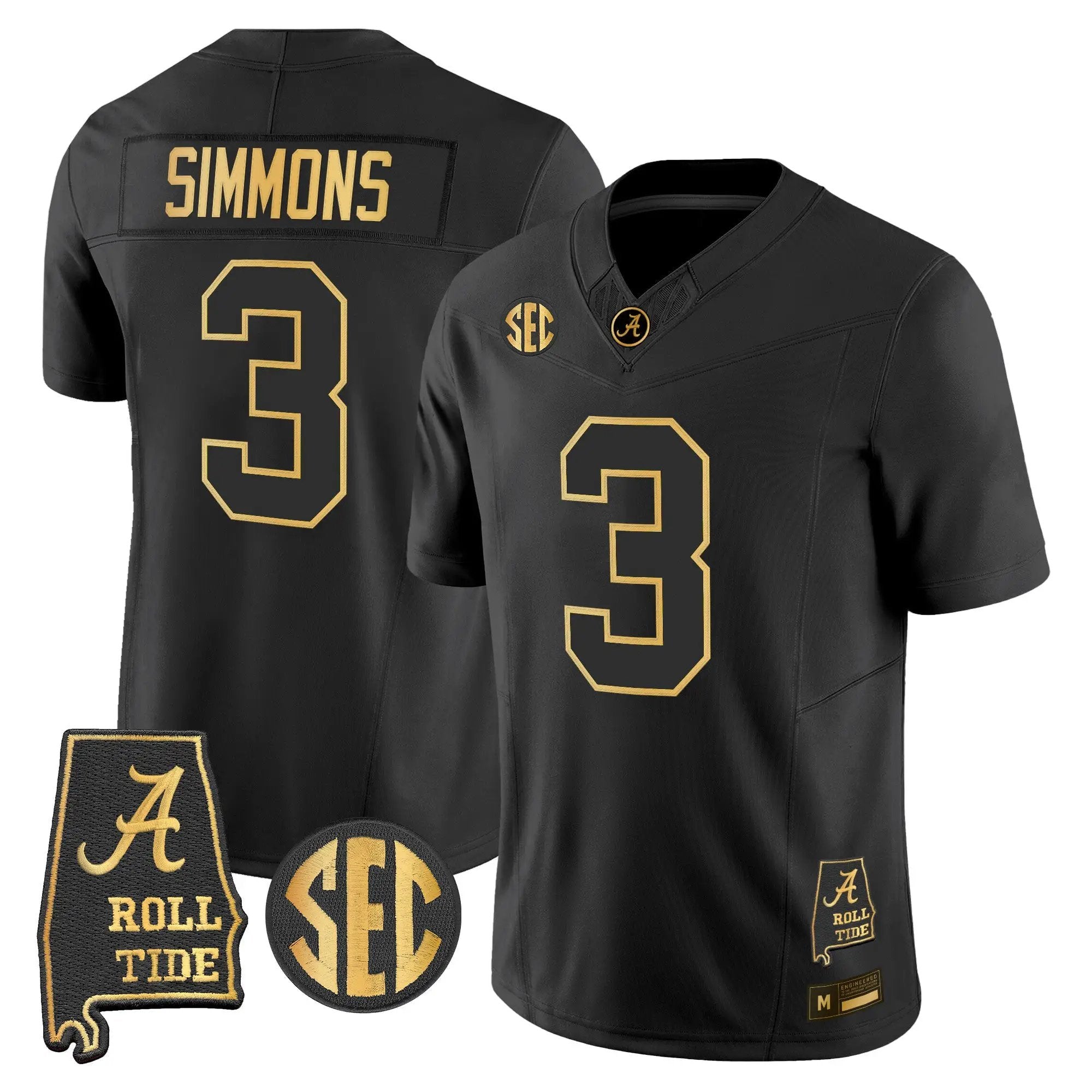 Alabama Crimson Tide 2026 Gold Vapor Limited Jersey - Alabama Map - Stitched 1 BAMA 2026 Gold Vapor Limited Jersey - Alabama Map - Stitched by Alabama Crimson Tide