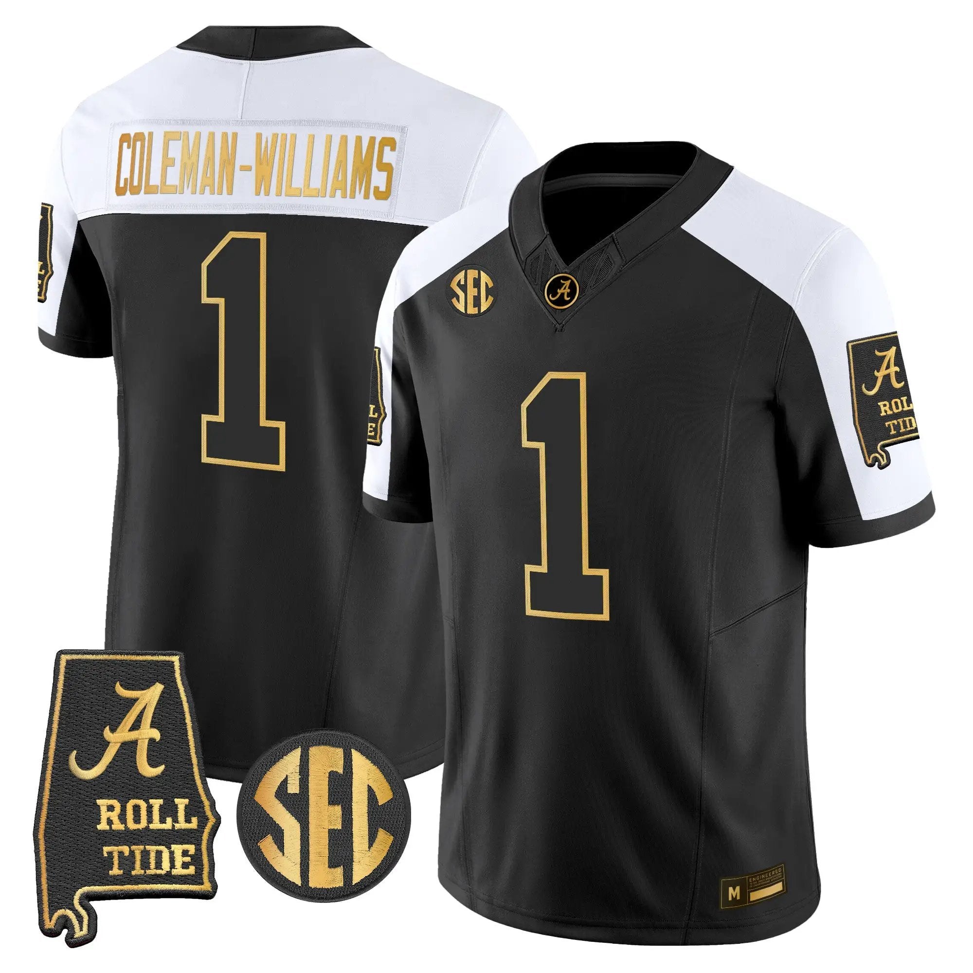 Alabama Crimson Tide 2026 Gold Vapor Limited Jersey - Alabama Map - Stitched 39 BAMA 2026 Gold Vapor Limited Jersey - Alabama Map - Stitched by Alabama Crimson Tide