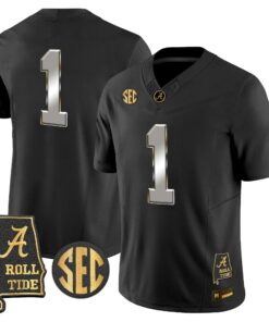 Alabama Crimson Tide 2026 Gold Vapor Limited Jersey - Alabama Map - Stitched 83 BAMA 2026 Gold Vapor Limited Jersey - Alabama Map - Stitched by Alabama Crimson Tide
