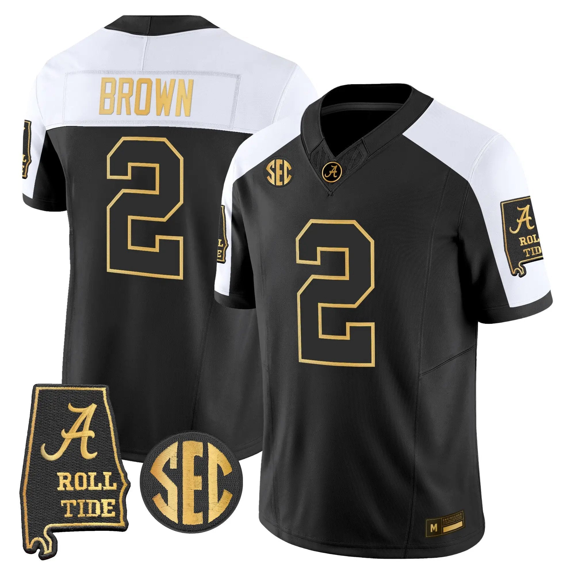 Alabama Crimson Tide 2026 Gold Vapor Limited Jersey - Alabama Map - Stitched 41 BAMA 2026 Gold Vapor Limited Jersey - Alabama Map - Stitched by Alabama Crimson Tide