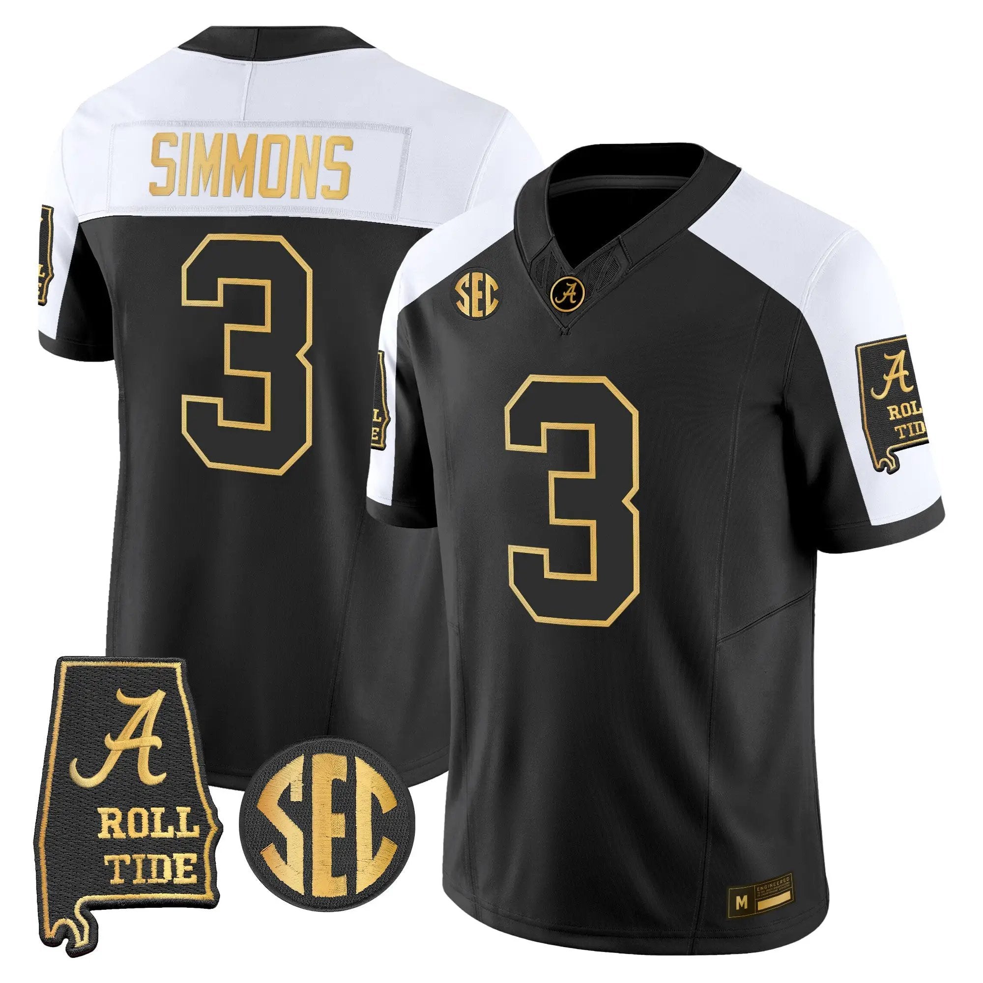 Alabama Crimson Tide 2026 Gold Vapor Limited Jersey - Alabama Map - Stitched 37 BAMA 2026 Gold Vapor Limited Jersey - Alabama Map - Stitched by Alabama Crimson Tide