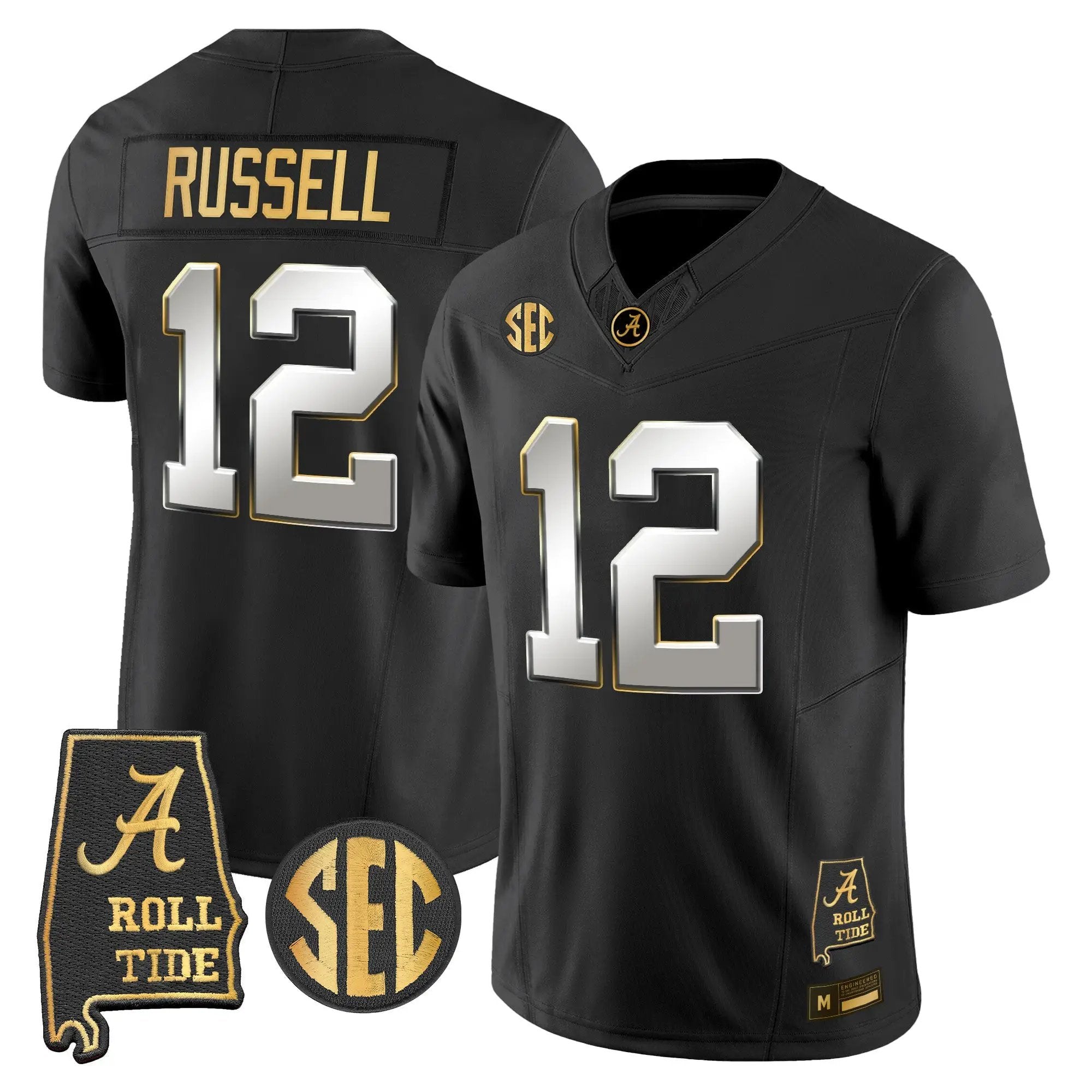 Alabama Crimson Tide 2026 Gold Vapor Limited Jersey - Alabama Map - Stitched 31 BAMA 2026 Gold Vapor Limited Jersey - Alabama Map - Stitched by Alabama Crimson Tide