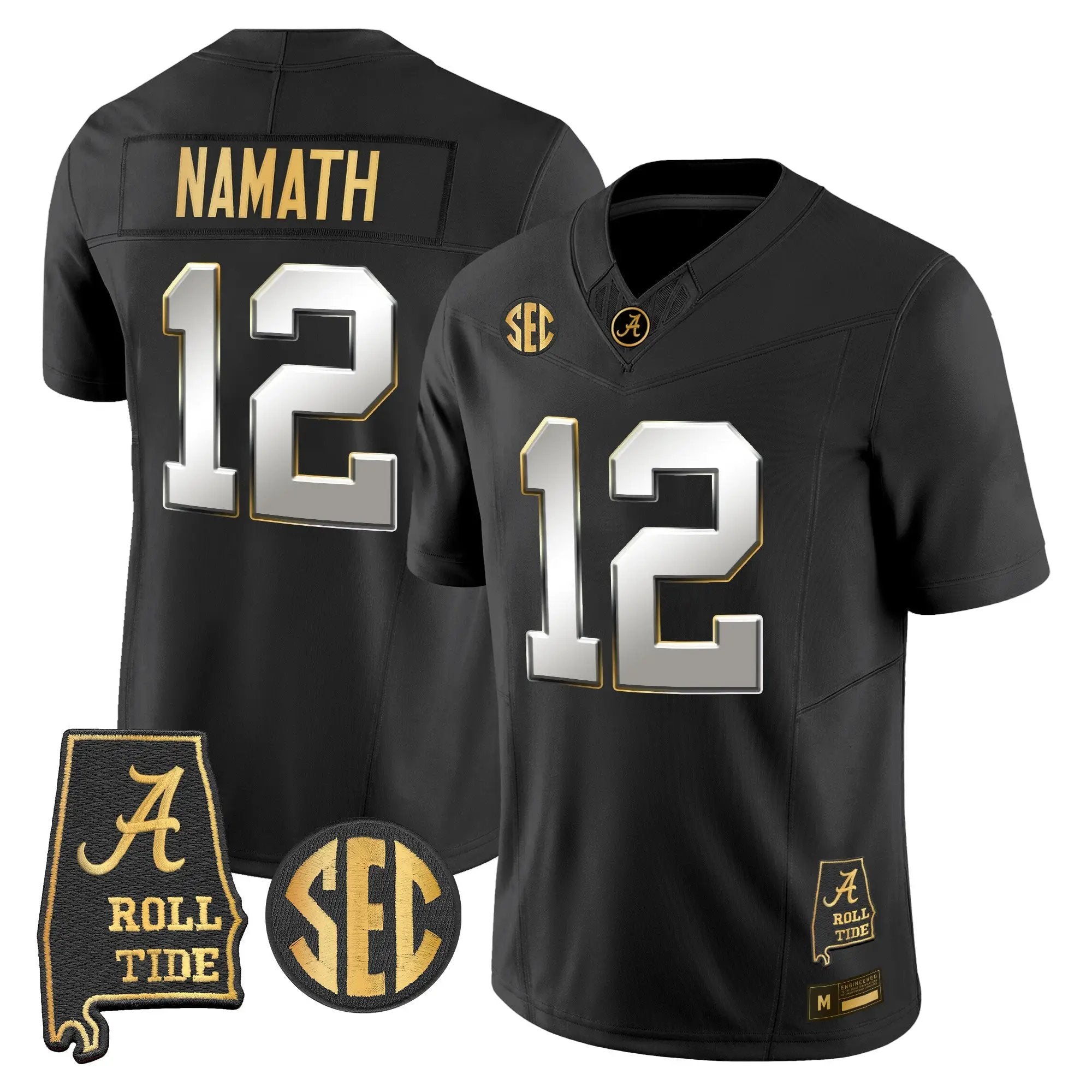 Alabama Crimson Tide 2026 Gold Vapor Limited Jersey - Alabama Map - Stitched 35 BAMA 2026 Gold Vapor Limited Jersey - Alabama Map - Stitched by Alabama Crimson Tide