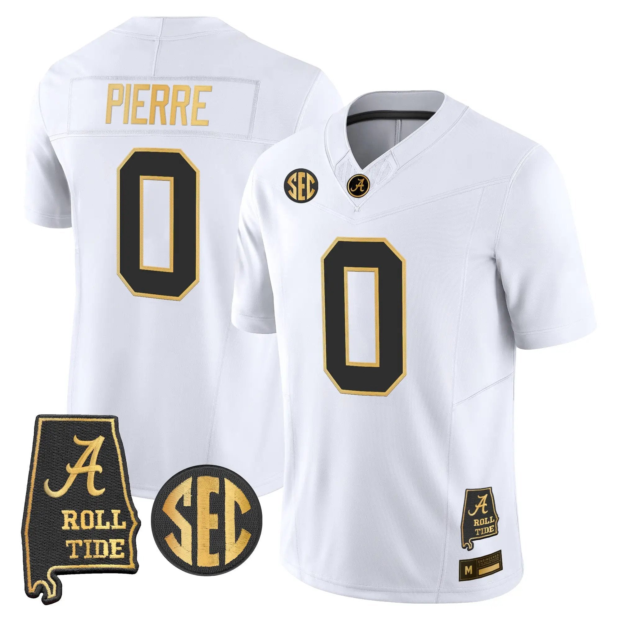 Alabama Crimson Tide 2026 Gold Vapor Limited Jersey - Alabama Map - Stitched 18 BAMA 2026 Gold Vapor Limited Jersey - Alabama Map - Stitched by Alabama Crimson Tide