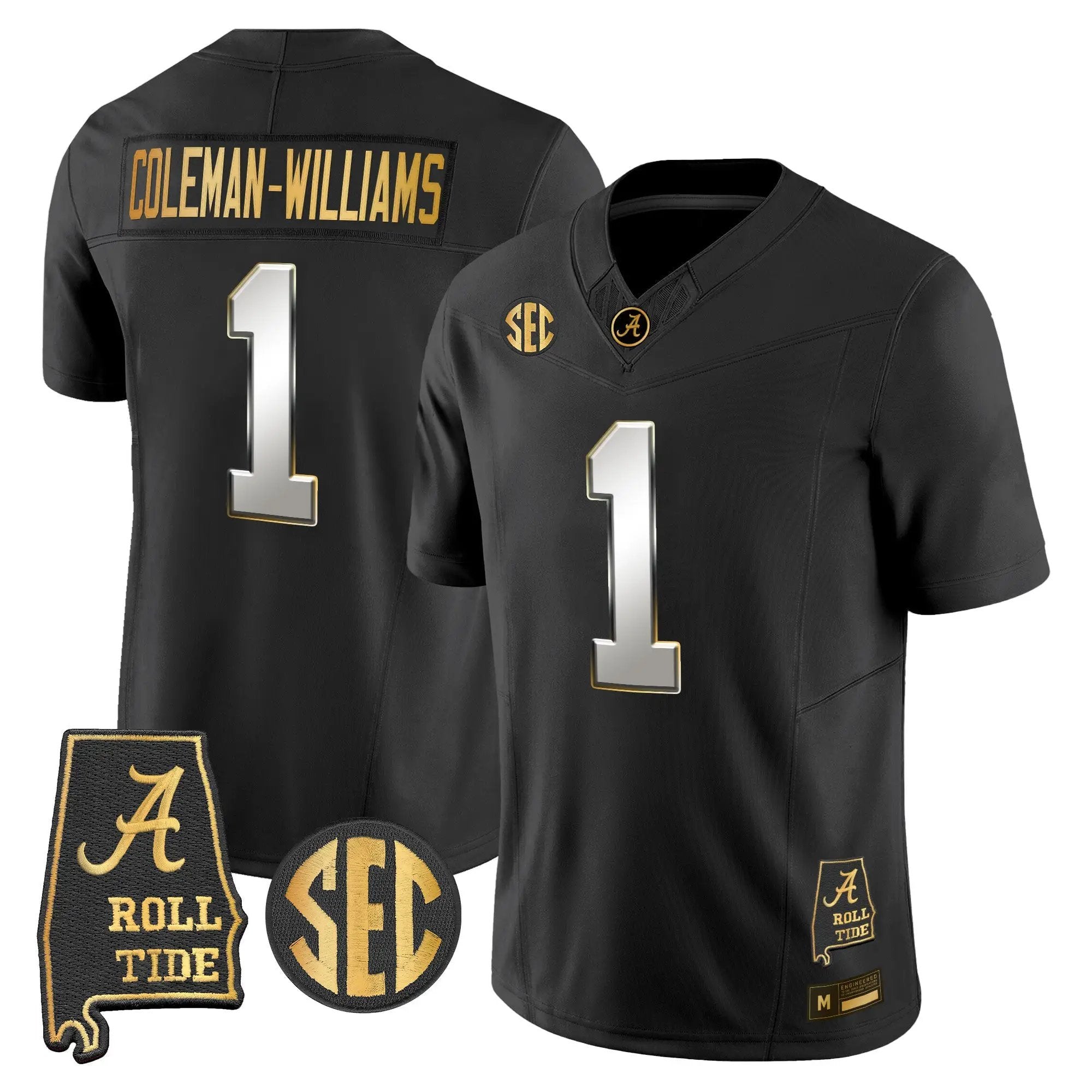 Alabama Crimson Tide 2026 Gold Vapor Limited Jersey - Alabama Map - Stitched 27 BAMA 2026 Gold Vapor Limited Jersey - Alabama Map - Stitched by Alabama Crimson Tide