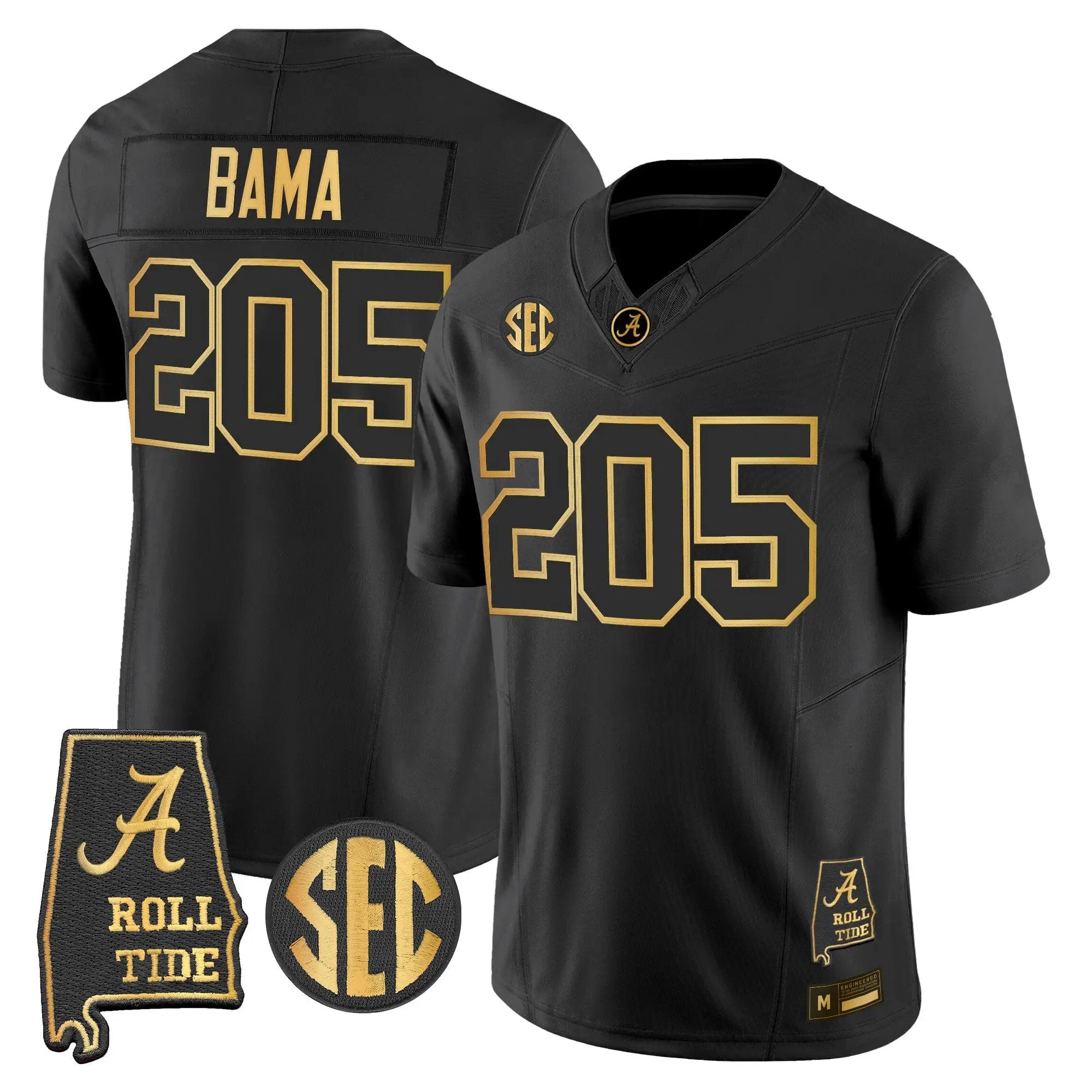 Alabama Crimson Tide 2026 Gold Vapor Limited Jersey - Alabama Map - Stitched 2 BAMA 2026 Gold Vapor Limited Jersey - Alabama Map - Stitched by Alabama Crimson Tide